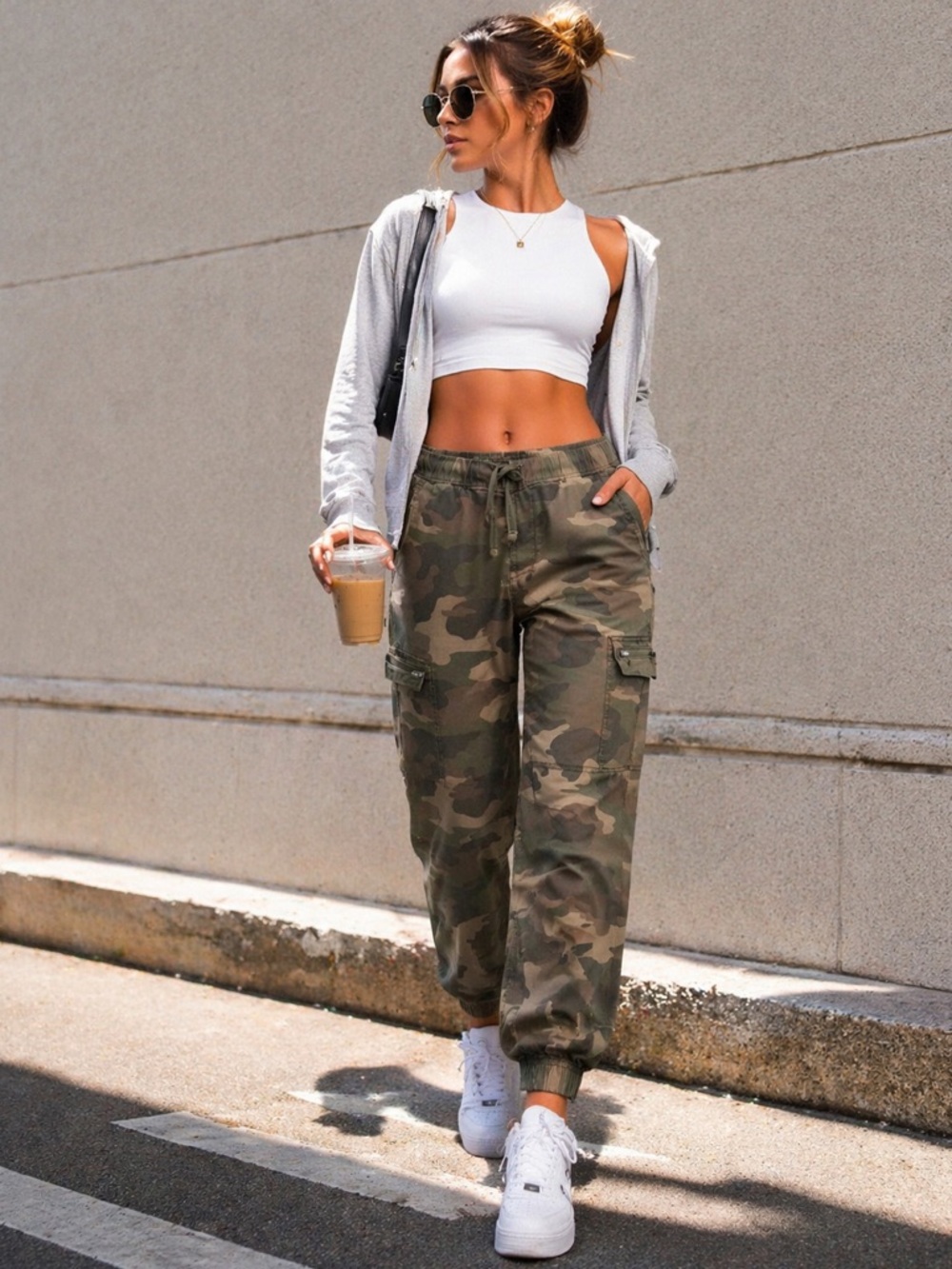 Sonoma Camo Cargo Joggers Size S Utility Pants Elastic Waist Streetwear